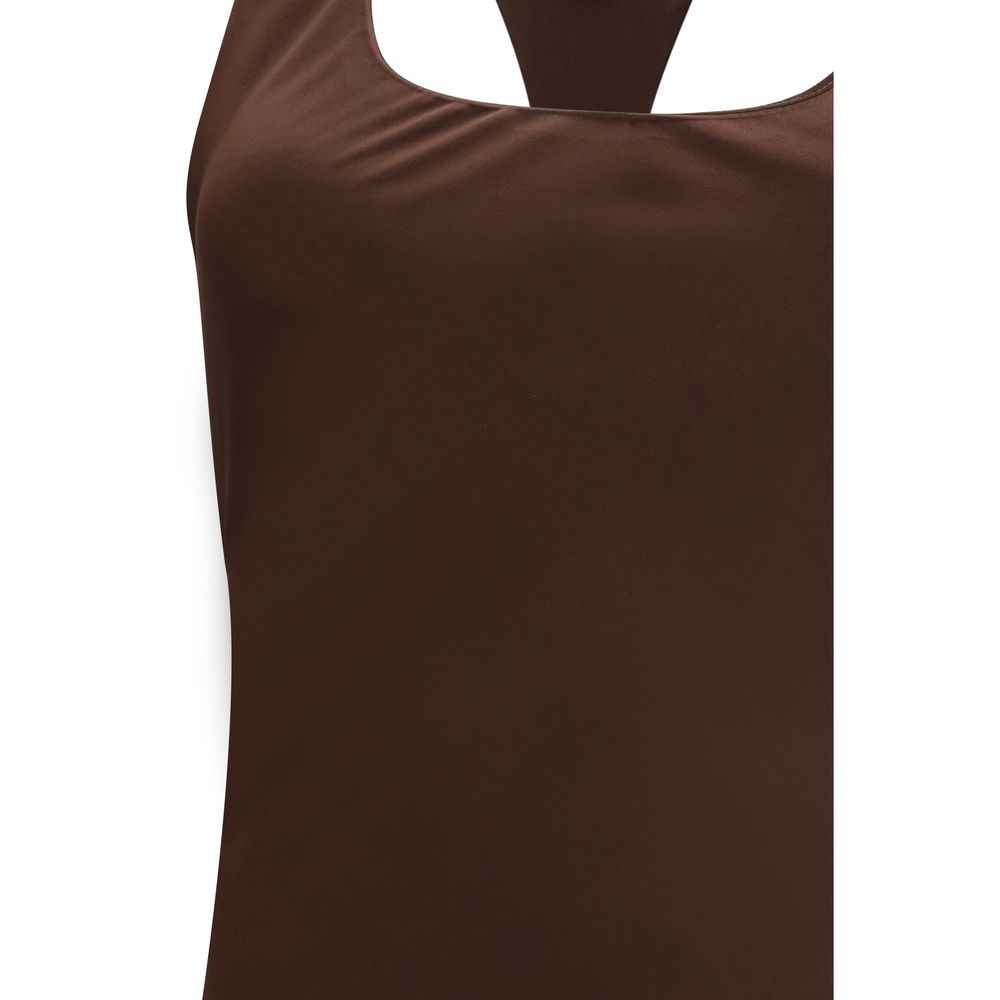 Staud Brown Acetate Casual Dress