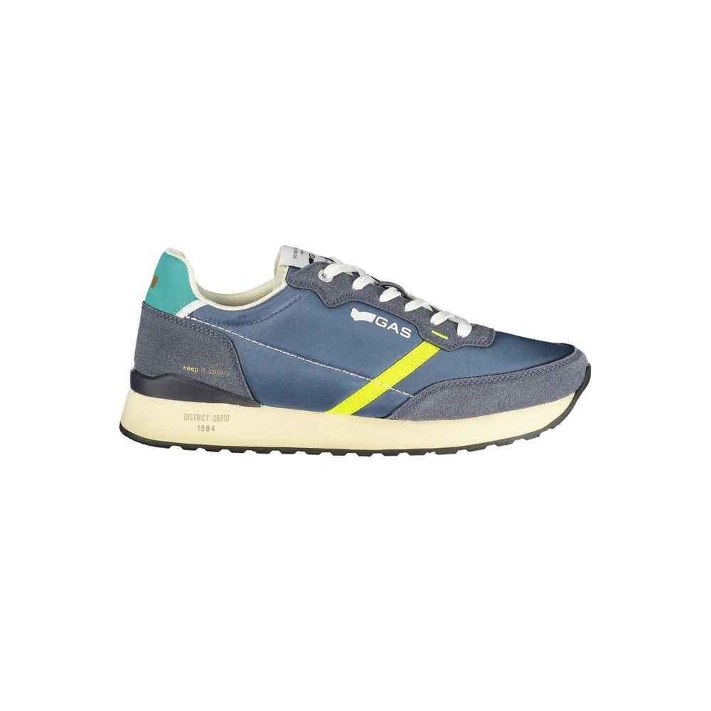 Gas Blue Polyester Men Sneaker