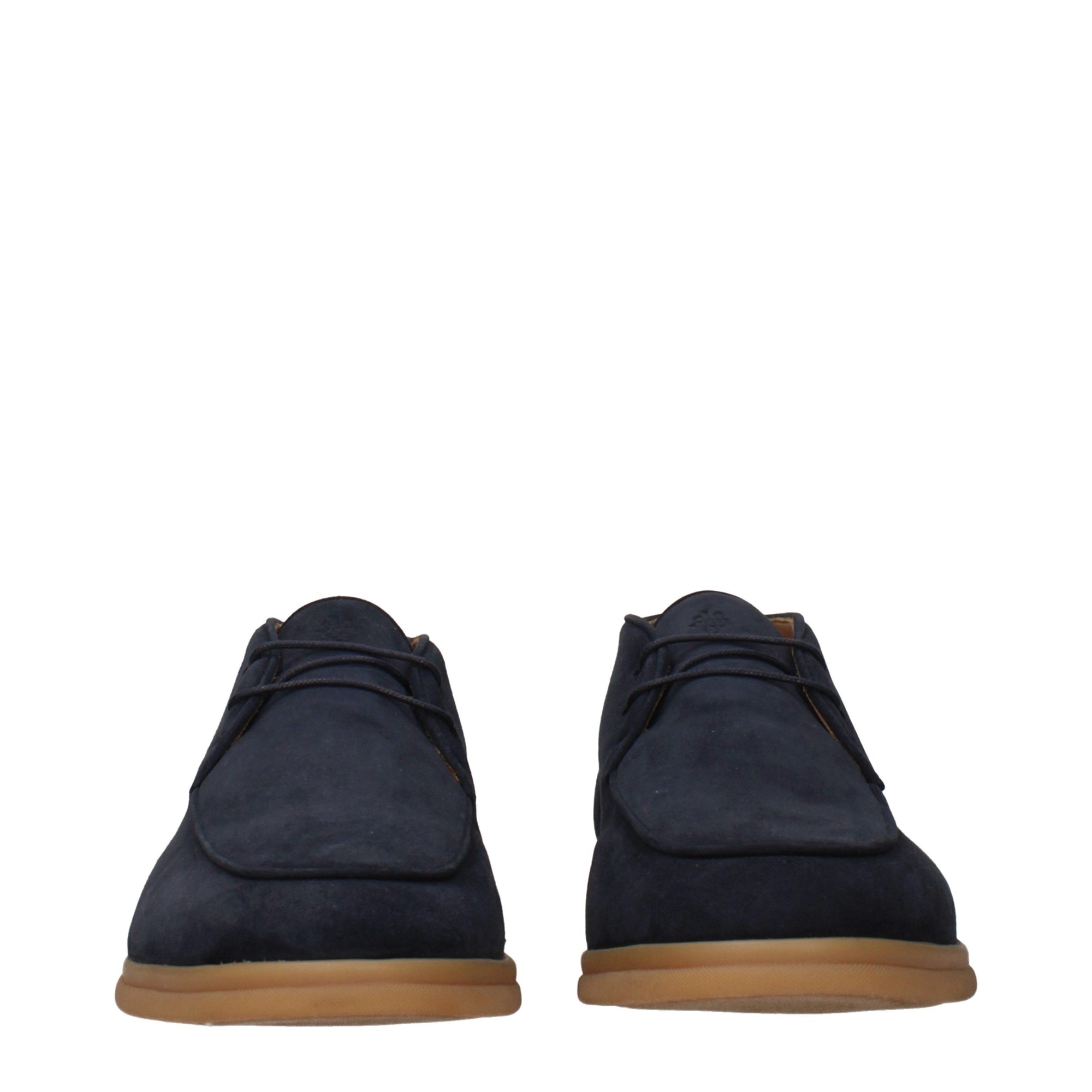 Eleventy Blue Leather Lace-Up Boots