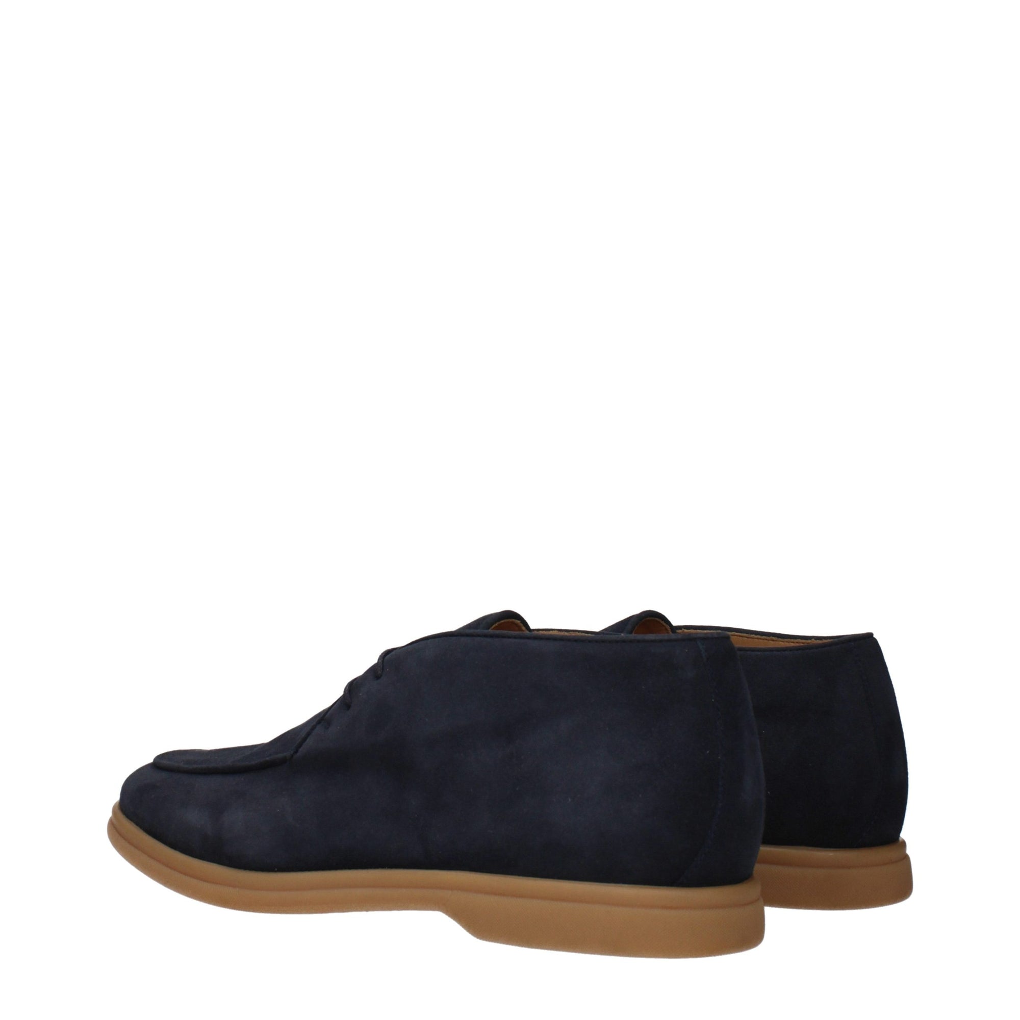 Eleventy Blue Leather Lace-Up Boots