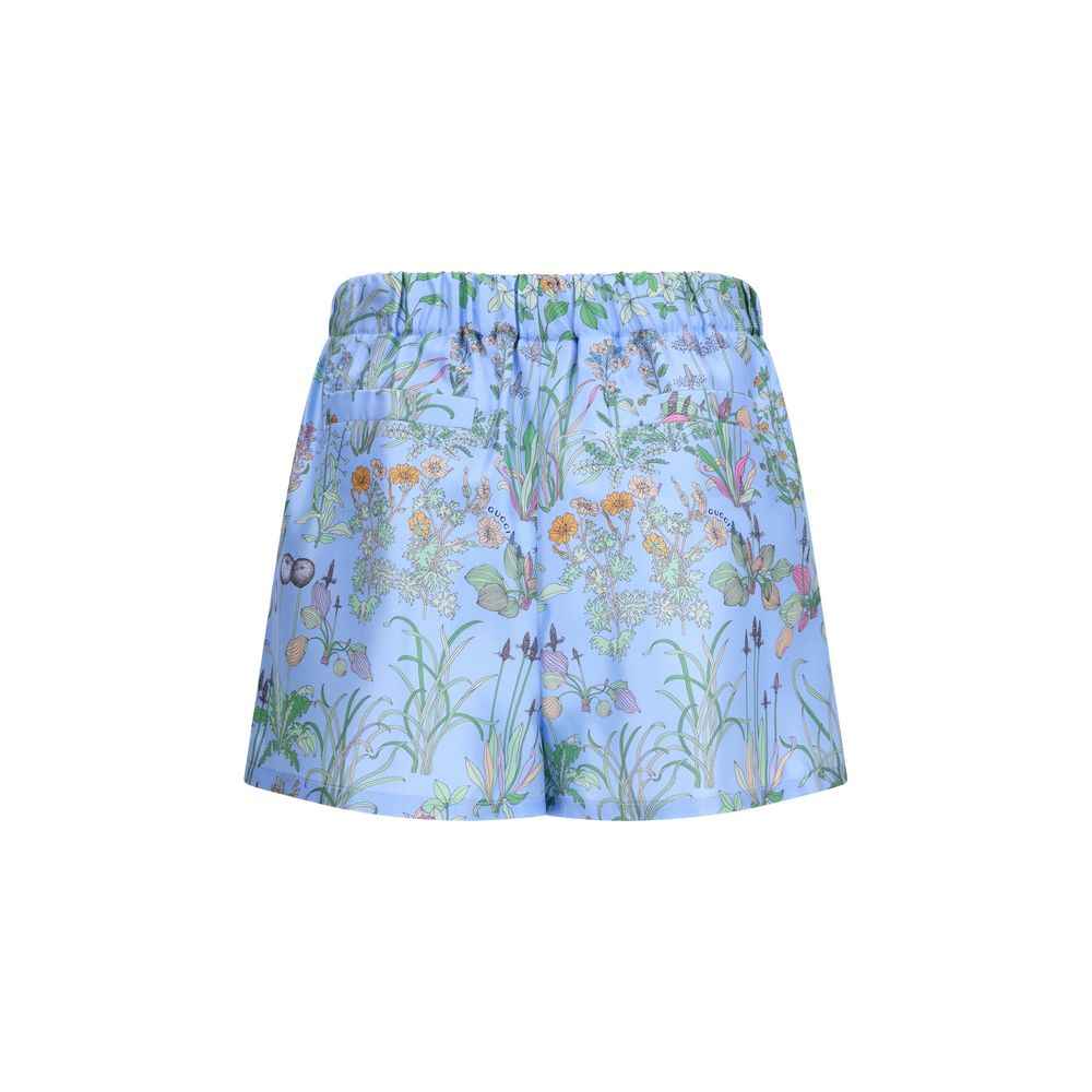 Gucci Blue Silk Bermuda Shorts