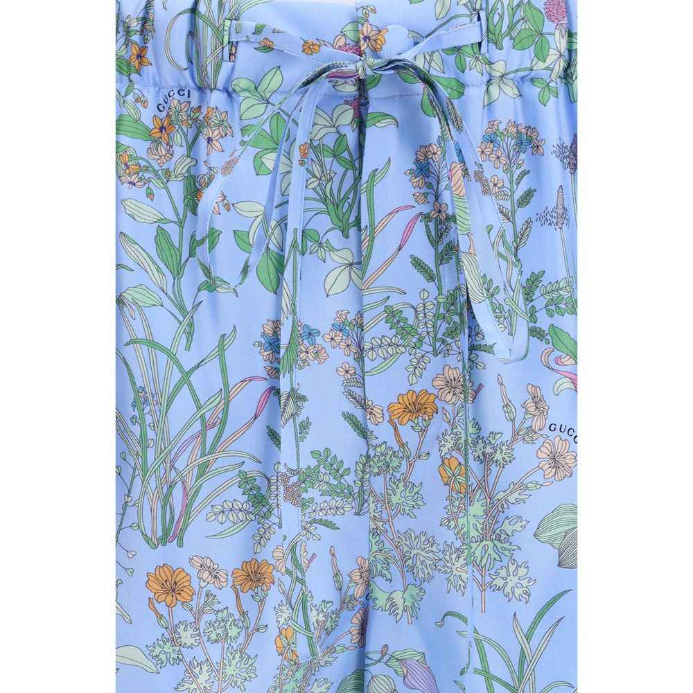 Gucci Blue Silk Bermuda Shorts
