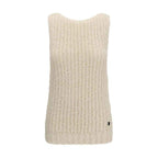 Balmain Beige Cotton Sleeveles Sweater