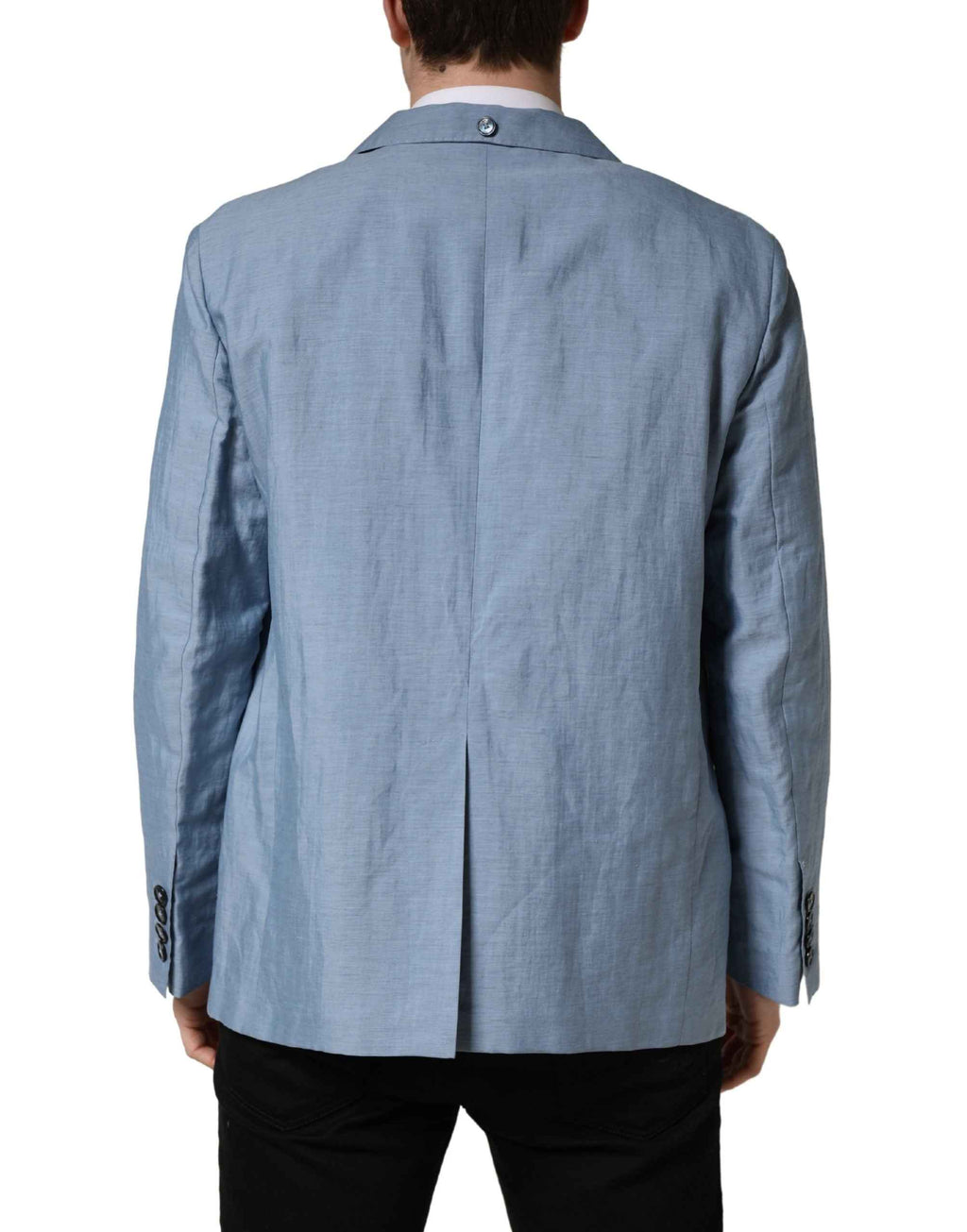 Dolce & Gabbana Light Blue Single Breasted Men Jacket Blazer