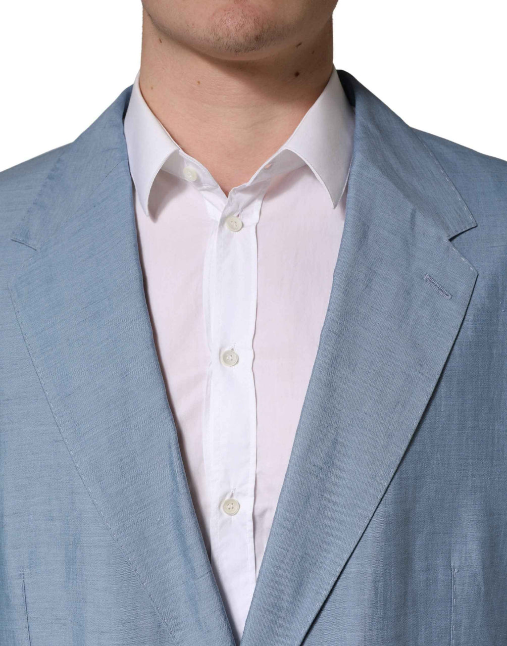 Dolce & Gabbana Light Blue Single Breasted Men Jacket Blazer