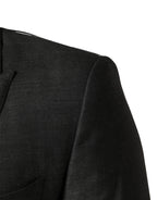 Dolce & Gabbana Dark Gray Wool Slim Fit Coat Jacket Blazer