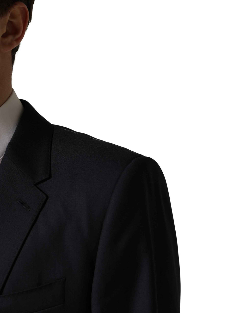 Dolce & Gabbana Black Wool Slim Fit Coat Men Jacket Blazer