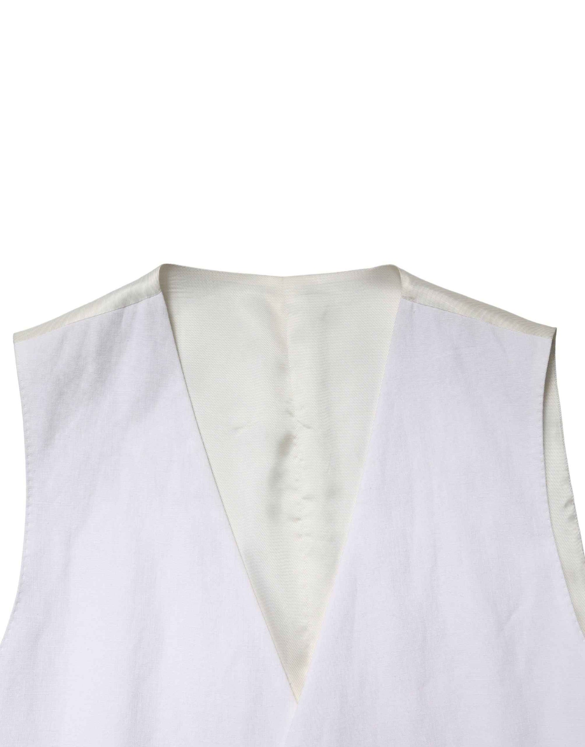 Dolce & Gabbana White SARTORIA Linen 2 Piece Men Formal Suit