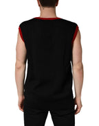 Dolce & Gabbana Black Crew Neck Sleeveless Men Knit Vest T-shirt