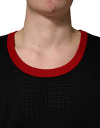 Dolce & Gabbana Black Crew Neck Sleeveless Men Knit Vest T-shirt