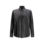 Dolce & Gabbana Black Leather Dress Shirt