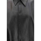 Dolce & Gabbana Black Leather Dress Shirt