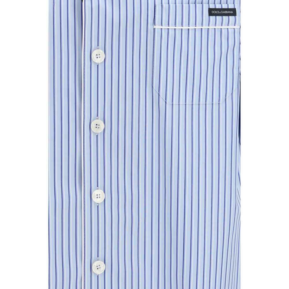Dolce & Gabbana Blue Cotton Shortsleeve Shirt