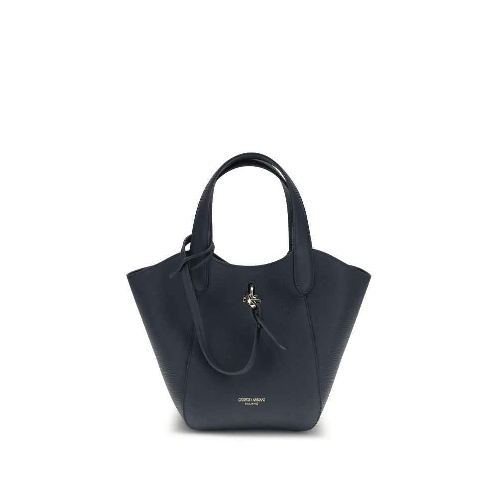 Giorgio Armani Blue Calf Leather Bos Taurus Handbag