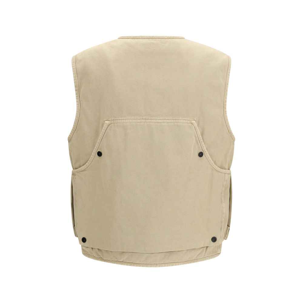 Stone Island Beige Cotton Sleveless Jacket