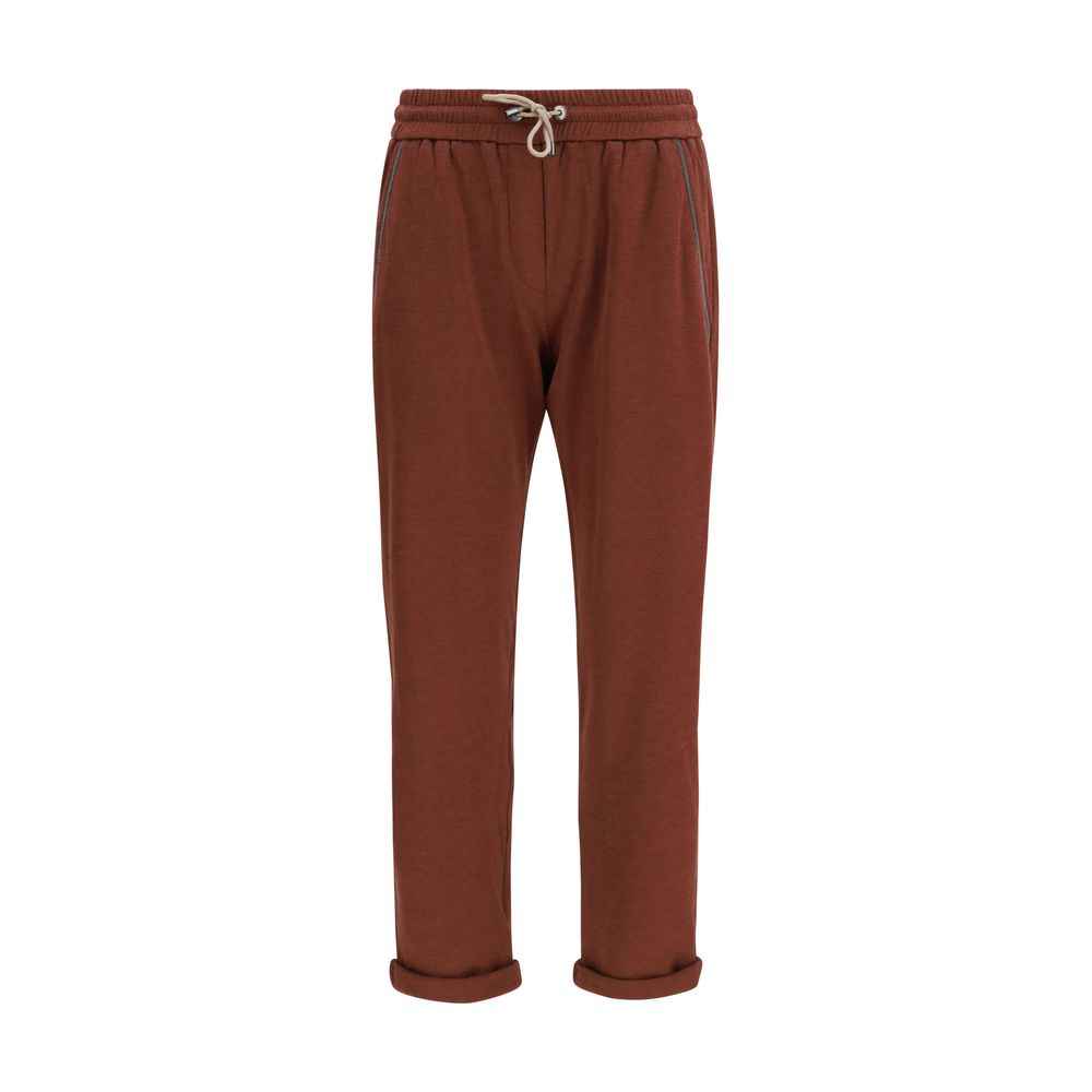 Brunello Cucinelli Bordeaux Cotton Casual Pants