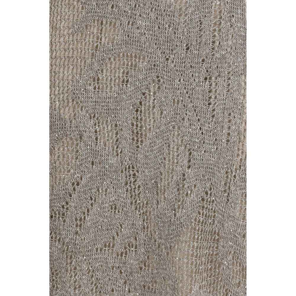 Brunello Cucinelli Gray Linen Casual Dress