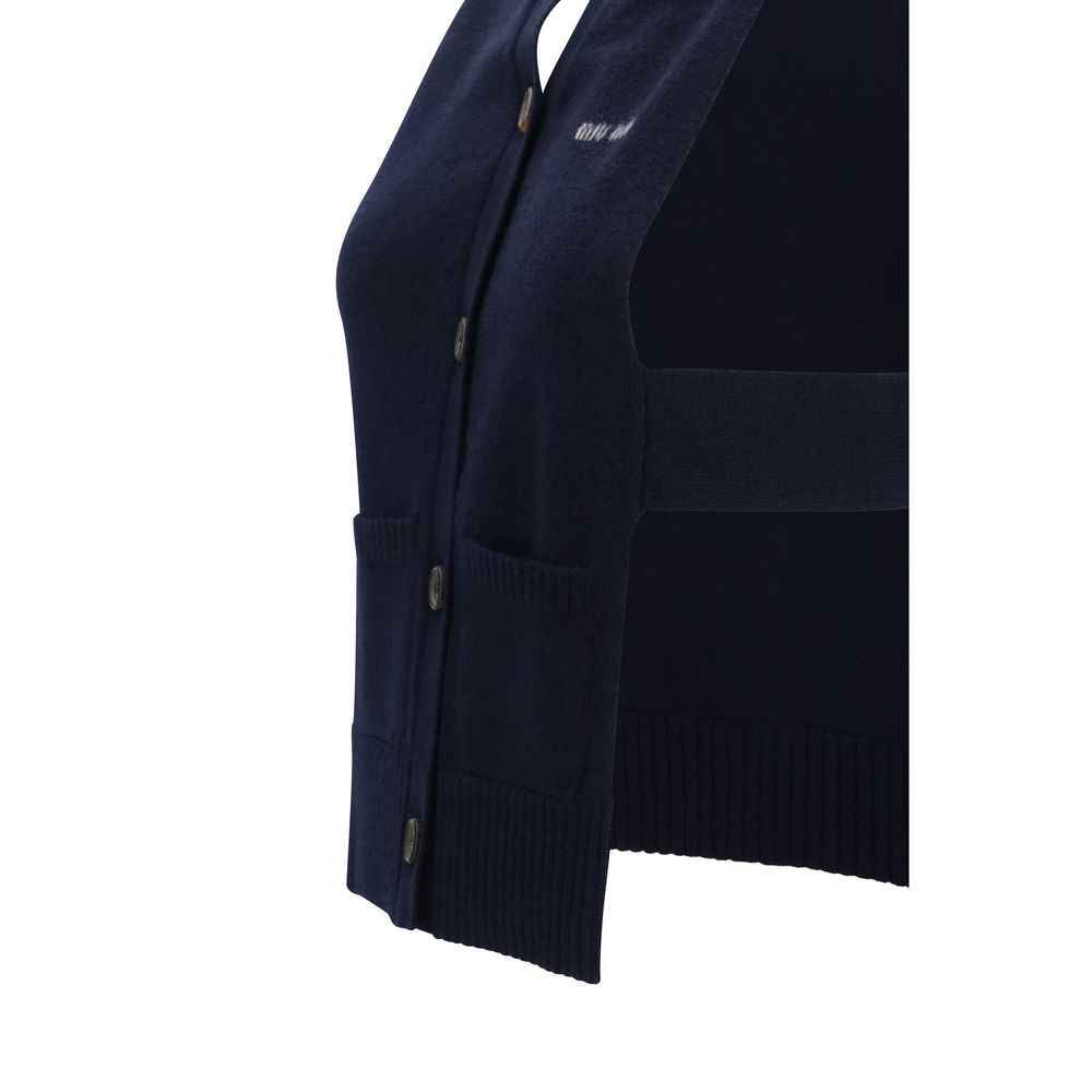 Miu Miu Blue Cashmere Sleeveles Sweater