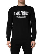 Dsquared² Black Logo Knitted Crew Neck Men Pullover Sweater