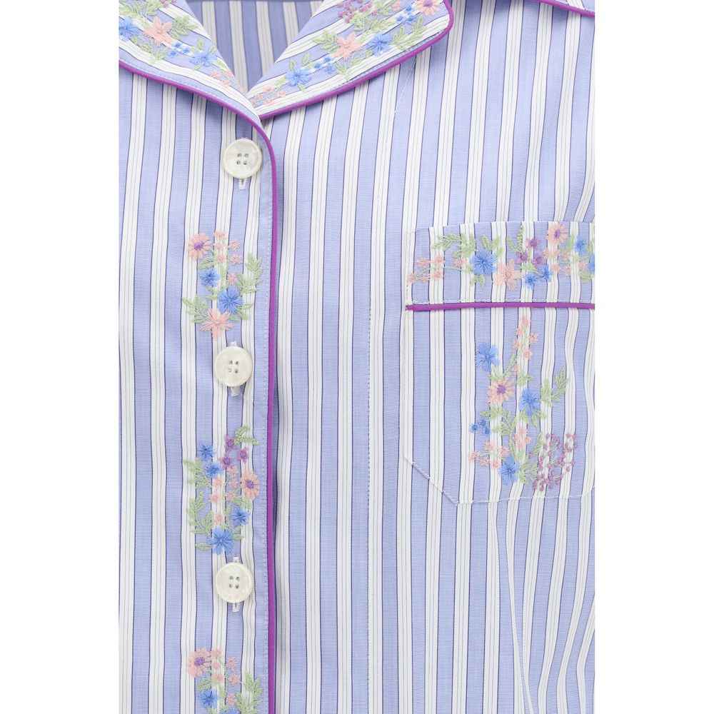 Dolce & Gabbana Blue Cotton Pattern Shirt