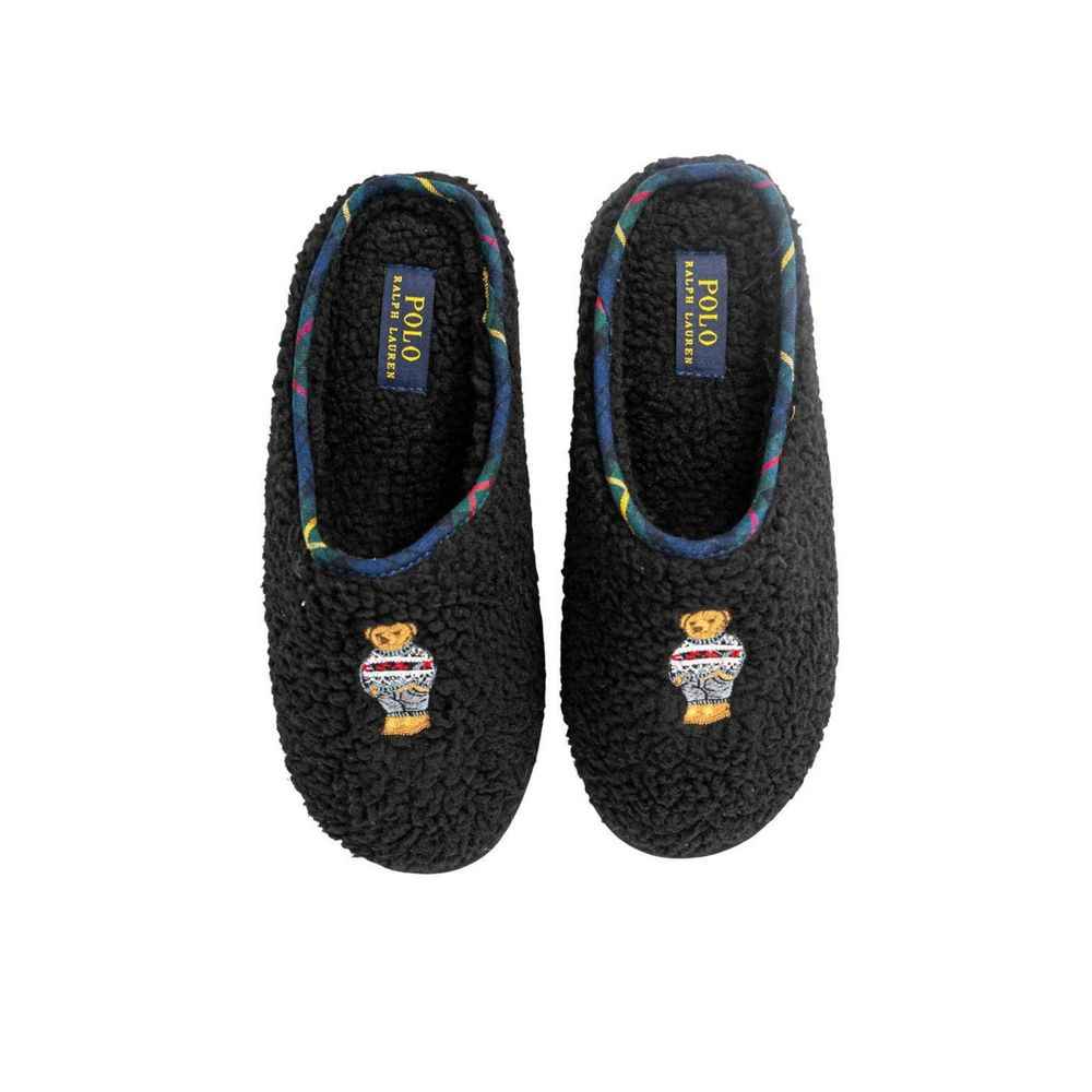 Ralph Lauren Black Cotton Slippers