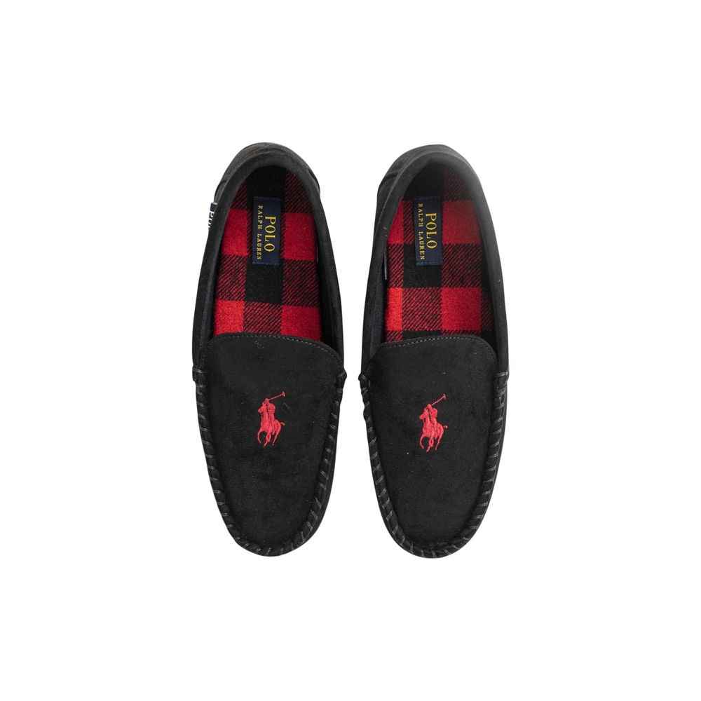 Ralph Lauren Black Faux Fur Slippers