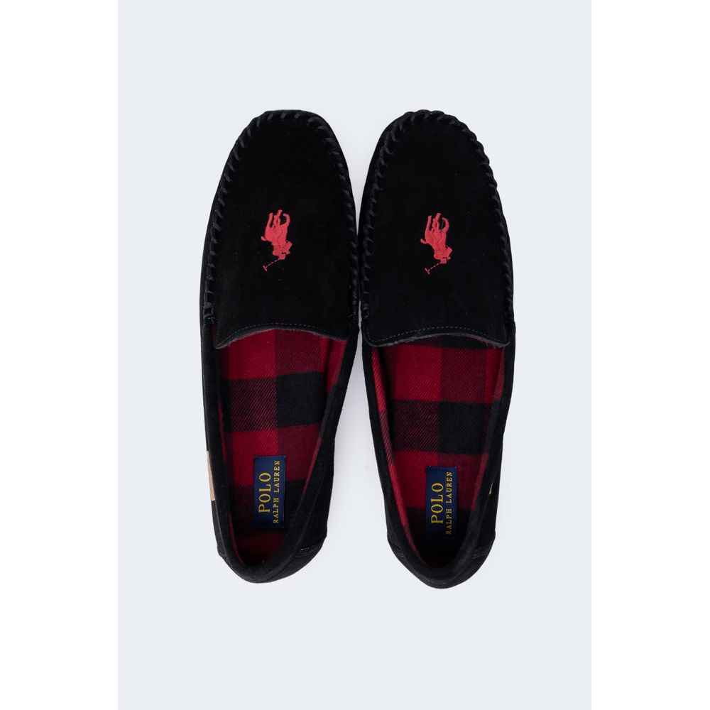 Ralph Lauren Black Faux Fur Slippers