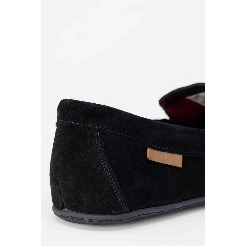Ralph Lauren Black Faux Fur Slippers