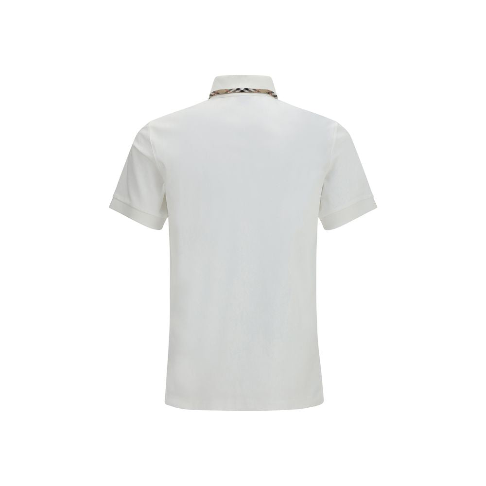 Burberry White Cotton Polo Shirt