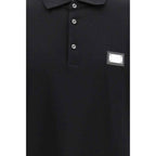 Dolce & Gabbana Black Cotton Polo Shirt