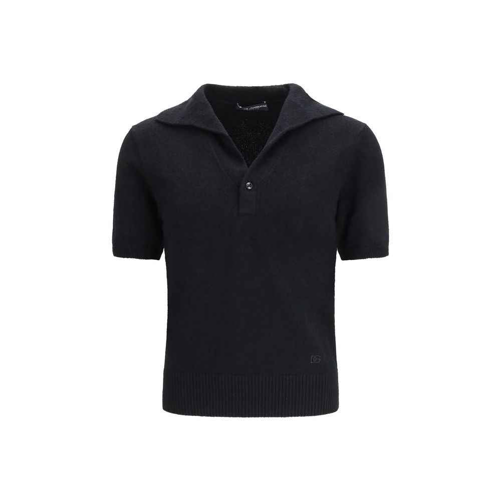 Dolce & Gabbana Black Cotton Polo Shirt