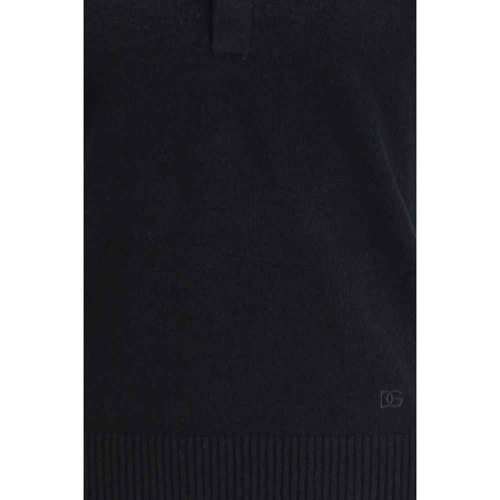 Dolce & Gabbana Black Cotton Polo Shirt