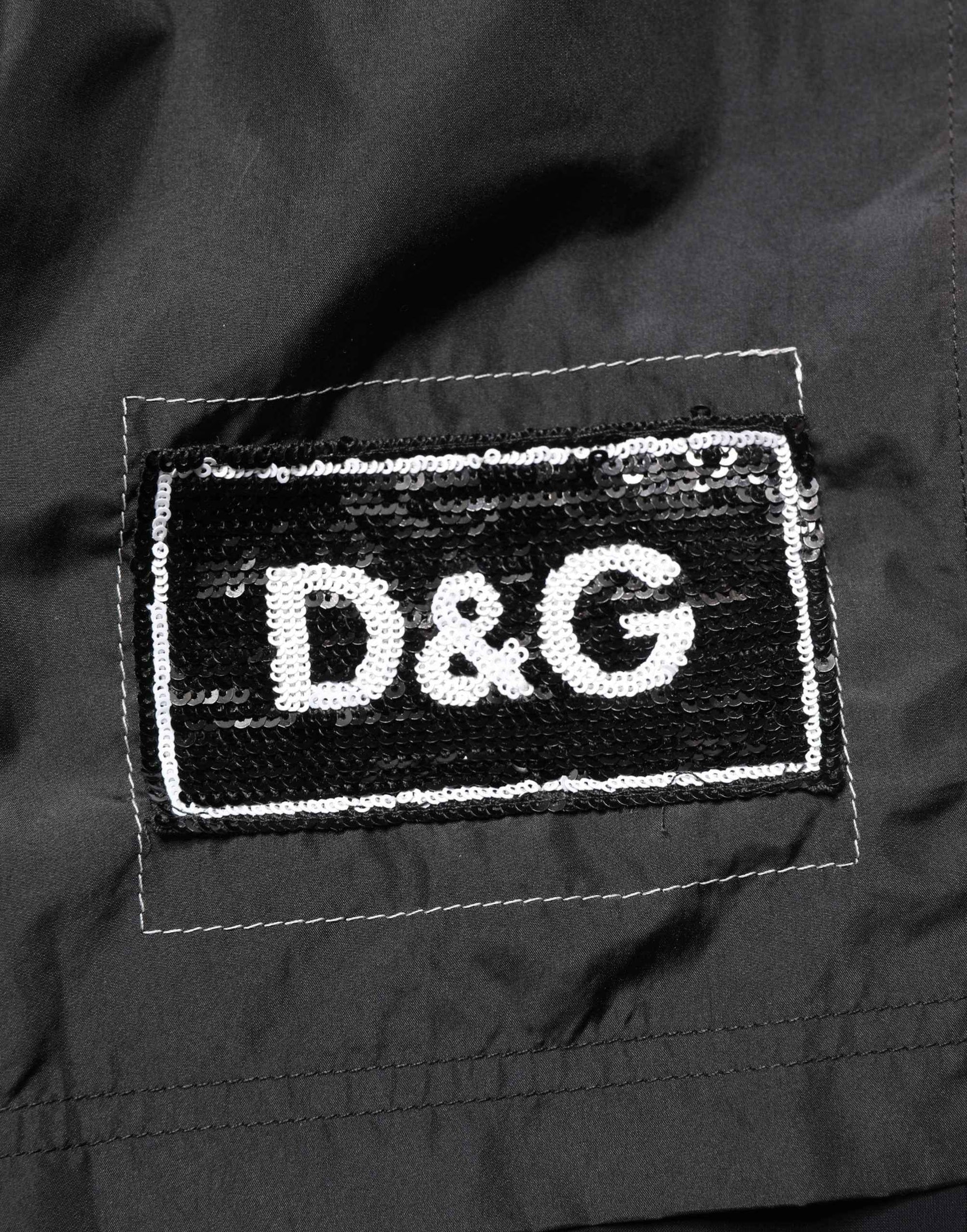 Dolce & Gabbana Black Polyester Drawstring Men Shorts Swimwear