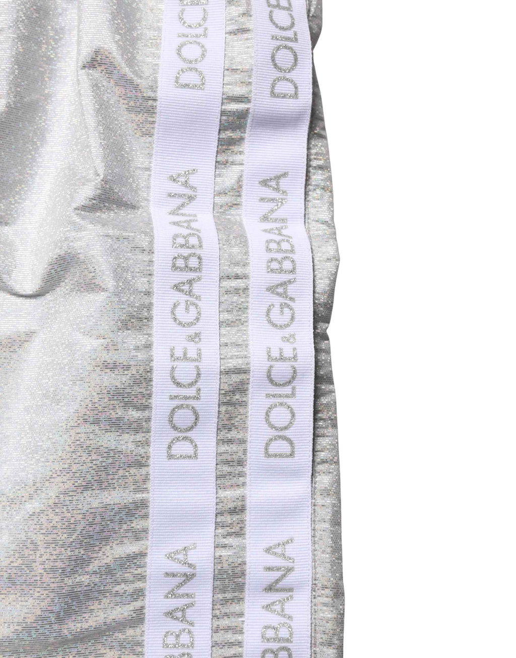 Dolce & Gabbana Silver Polyester Drawstring Men Shorts Swimwear