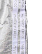 Dolce & Gabbana Silver Polyester Drawstring Men Shorts Swimwear