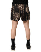Dolce & Gabbana Black Roman Coin Print Swim Shorts Swimwear