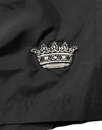 Dolce & Gabbana Black Polyester Drawstring Men Shorts Swimwear