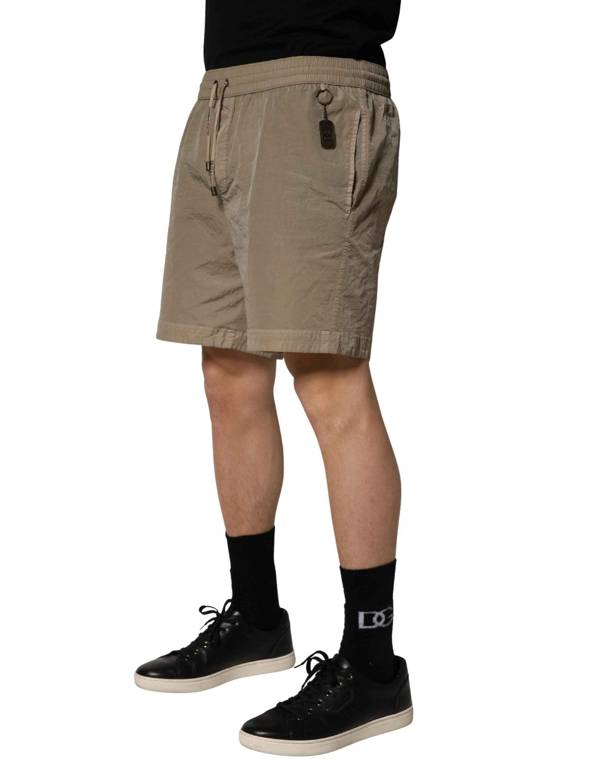Dolce & Gabbana Brown Nylon Drawstring Swim Shorts Swimwear