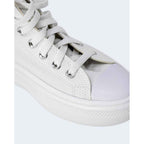 Converse White Cotton High Top Sneakers