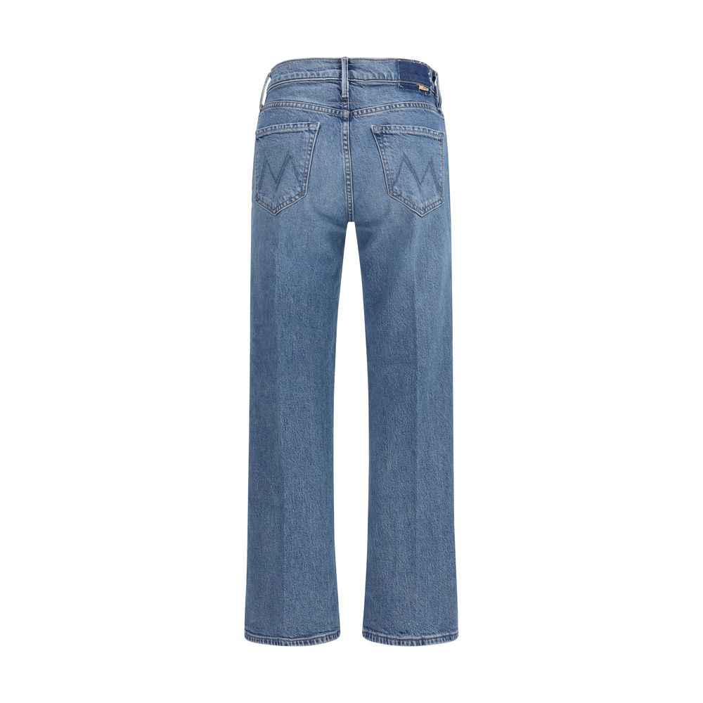 Mother Denim Blue Cotton Straight-Leg Jeans