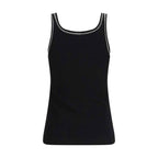 PINKO Black Cotton Sleeveles T-Shirt