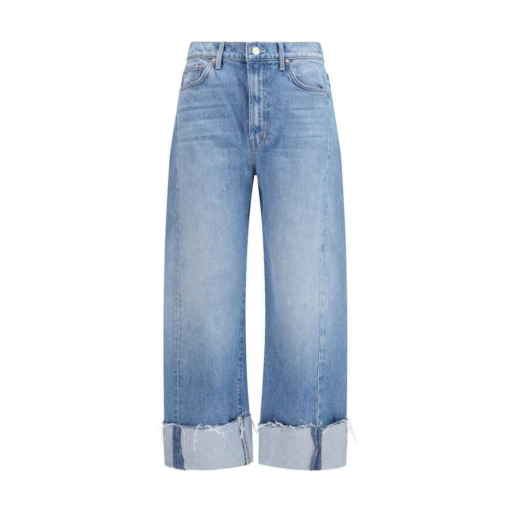 Mother Denim Blue Cotton Cropped Jeans