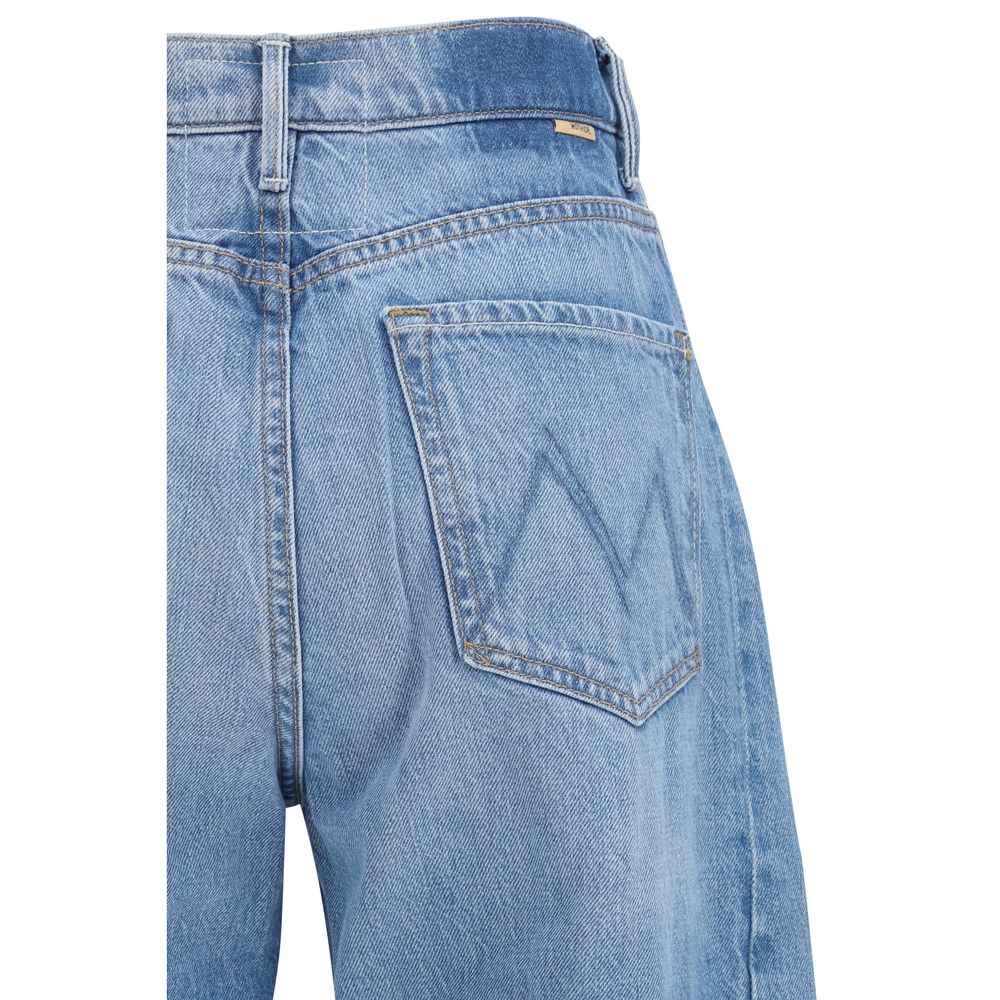 Mother Denim Blue Cotton Cropped Jeans