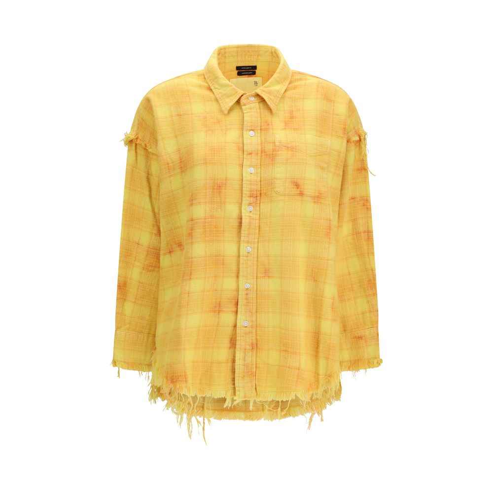 R13 Bicolor Cotton Pattern Shirt