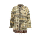 R13 Bicolor Cotton Pattern Shirt