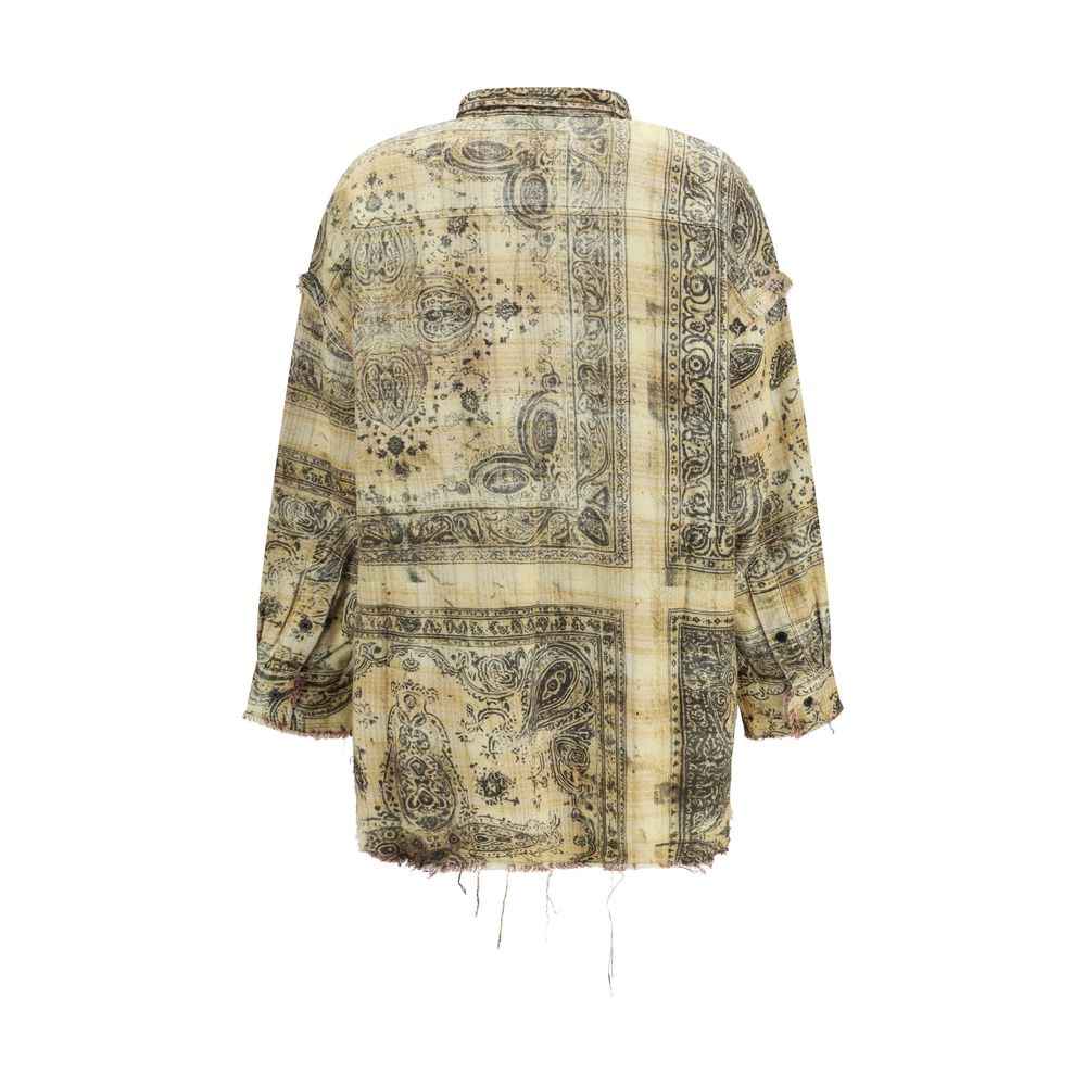 R13 Bicolor Cotton Pattern Shirt