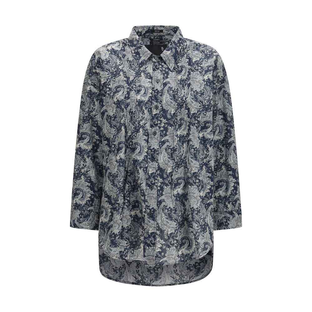 R13 Blue Silk Pattern Shirt