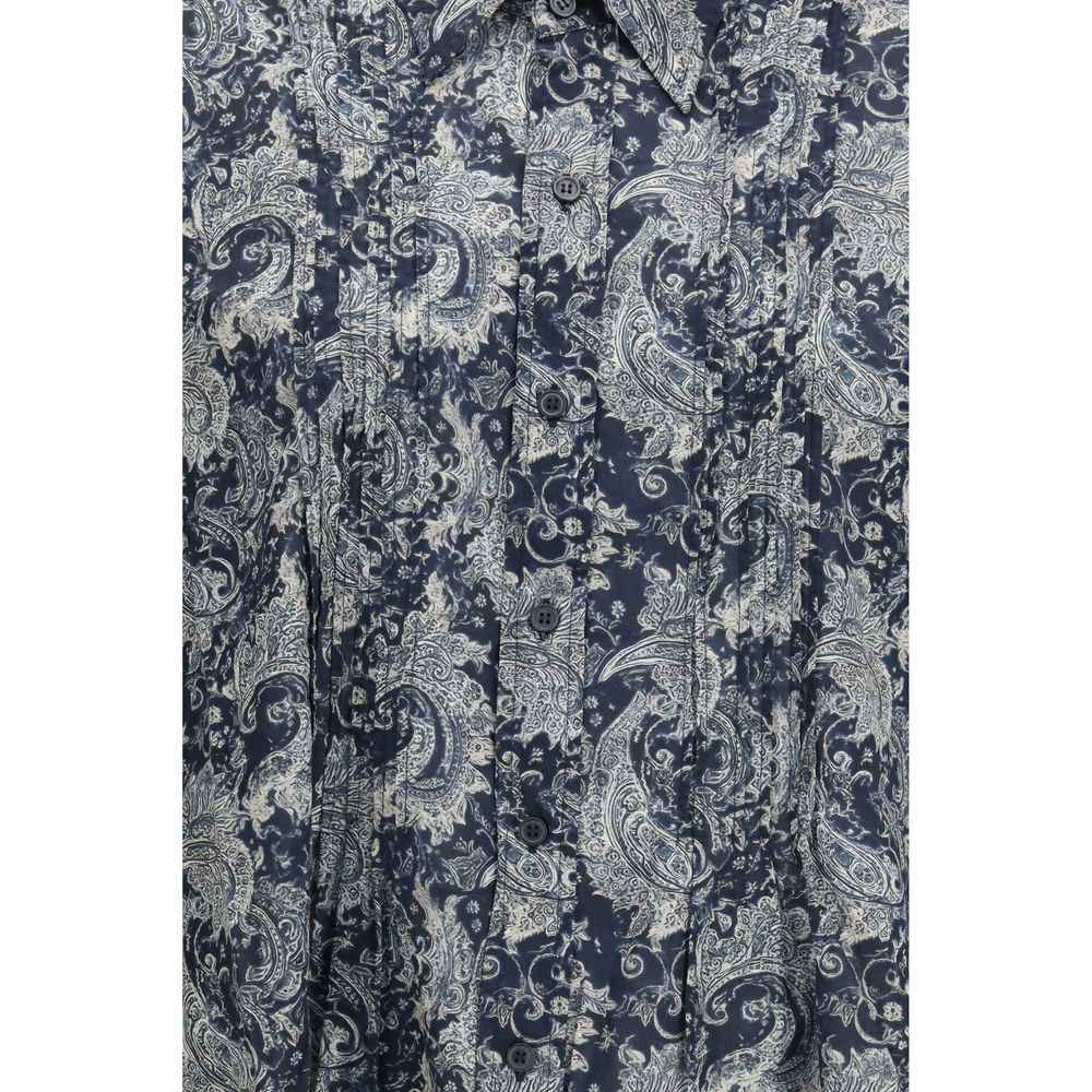 R13 Blue Silk Pattern Shirt