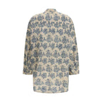 R13 Beige Cotton Pattern Shirt