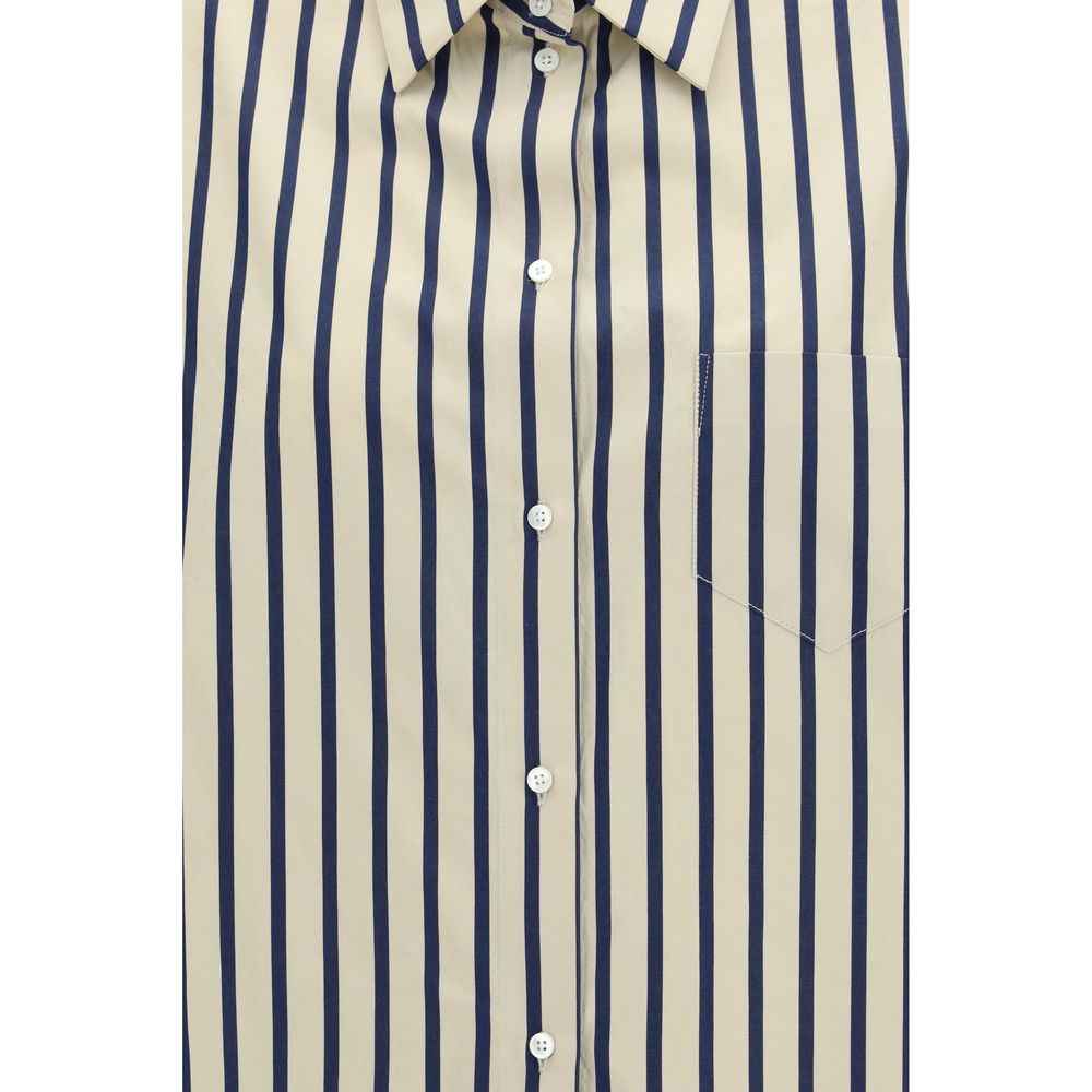 Sara Roka Blue Cotton Pattern Shirt